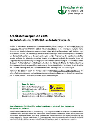 Cover der Arbeitsschwerpunkte 2025 – 